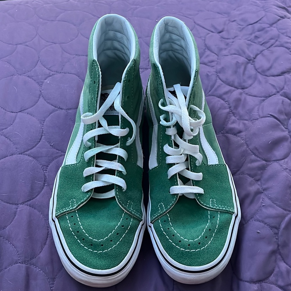 hightop vans! green! great condition! womens size 10!